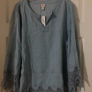 Embroidered Denim Tunic